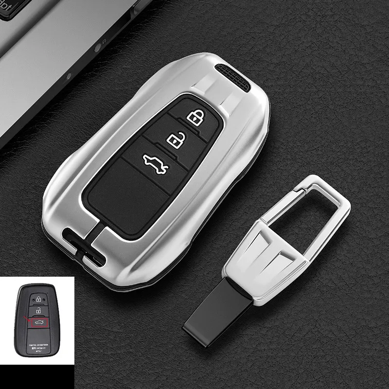 

Zinc Alloy Remote Key Case Full Cover For Toyota 2/3 Buttons Prius Camry Corolla CHR RAV4 Prado Avalon Auris Avensis Aygo Crown