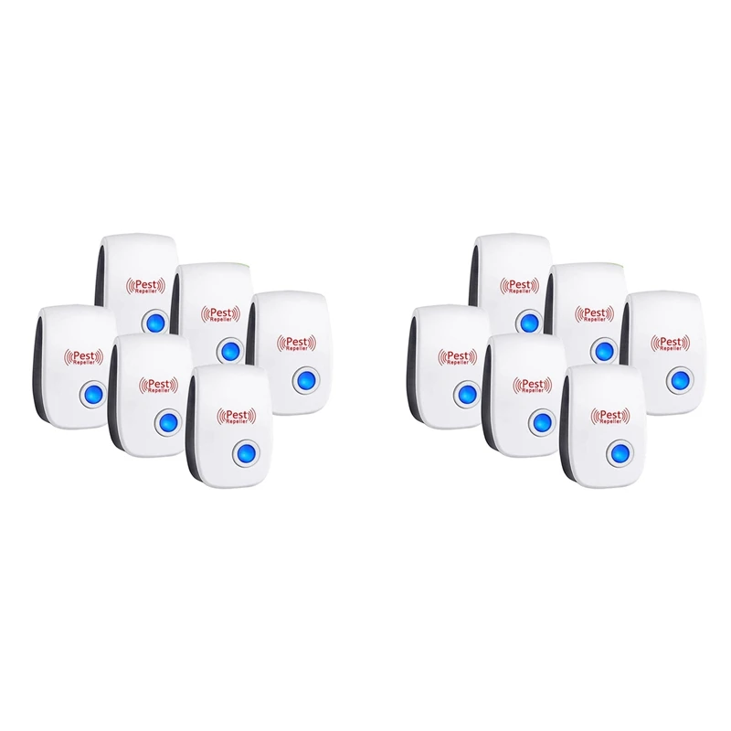 

12 Pack Ultrasonic Pest Repeller Electronic Plug In Rodent Mouse Roach Bug Insect Repellent Indoor Home Kitchen,US Plug