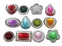 100 mixed color acrylic flatback rivoli rhinestone gems no hole assorted shape