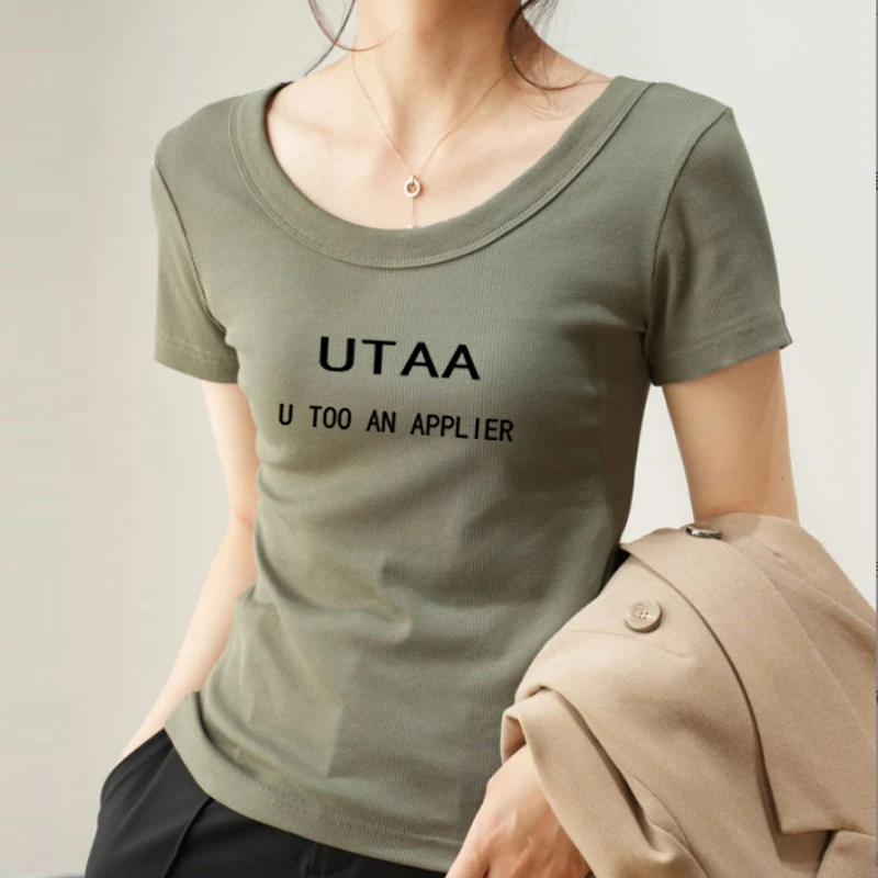 23 Golf T-shirt Women's Fashion Summer Cotton Golf Top Brand Logo UTAA Golf Short Sleeve Fashion Street Golf Apparel