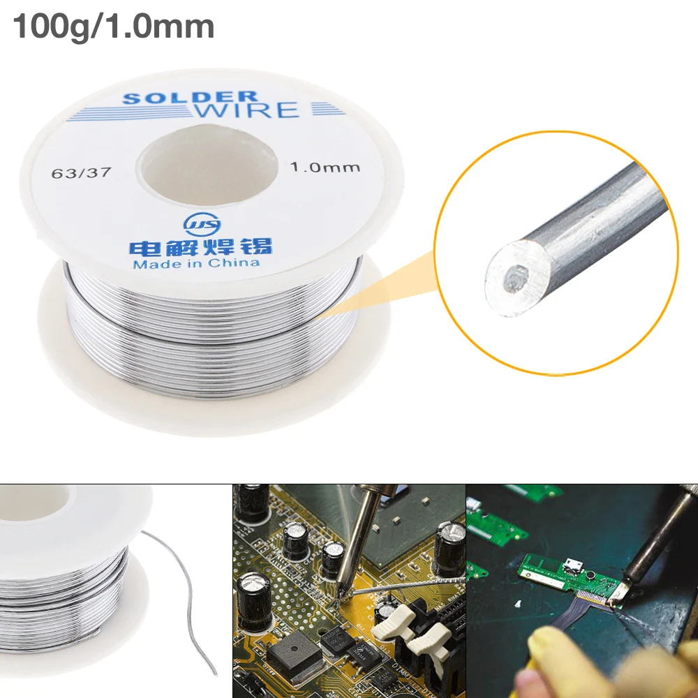 

100g 1.0mm No-clean Rosin Core Solder Tin Wire Reel Tin Wire with 2% Flux and Low Melting Point for Electric Soldering Iron