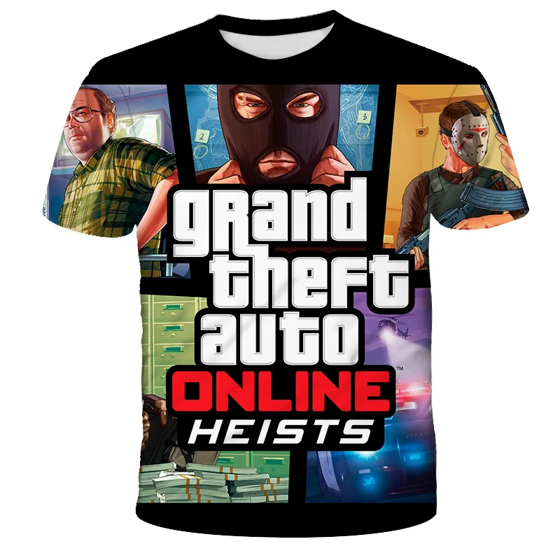 Футболка детская с принтом Grand Theft Auto Game Gta 2022 и коротким рукавом |