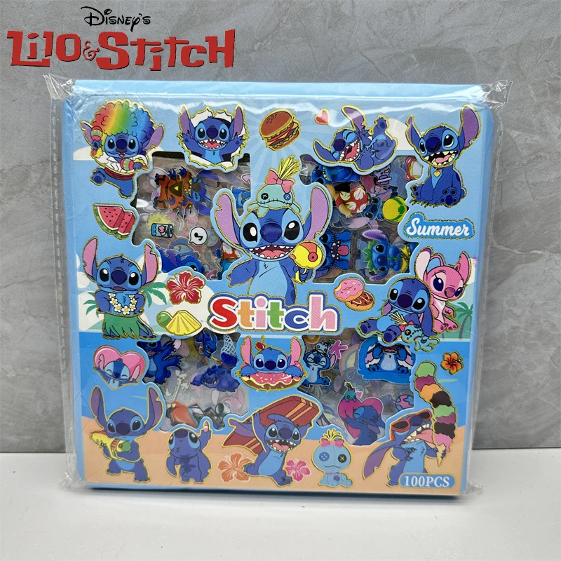 100 шт. аниме-фигурки Disney Stitch бумажная печать милые наклейки сделай сам материал