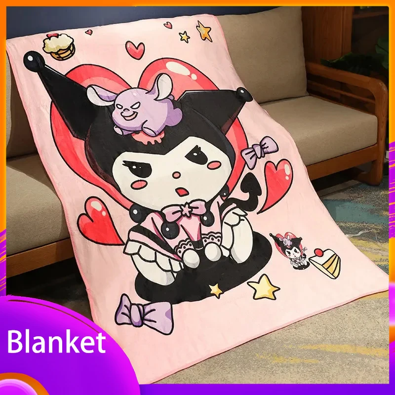 

Anime Kuromi Mymelody Blanket Cartoon Flannel Blanket Cute Office Nap Air Conditioning Blanket Single Person Cover Blanket Gift