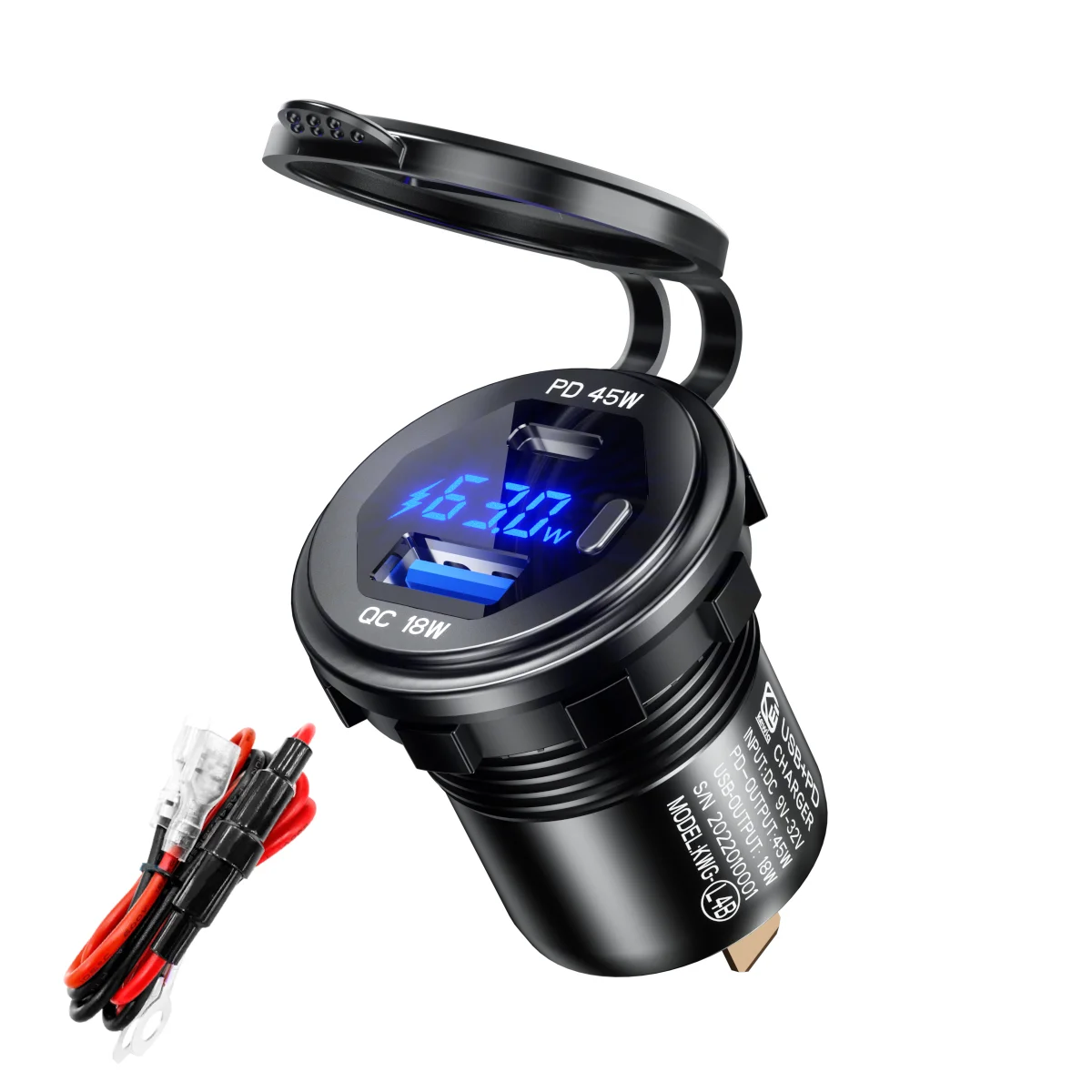 

Автомобильное зарядное устройство USB Type-C PD QC3.0, 45 Вт, 12 В, 24 В, быстрая зарядка