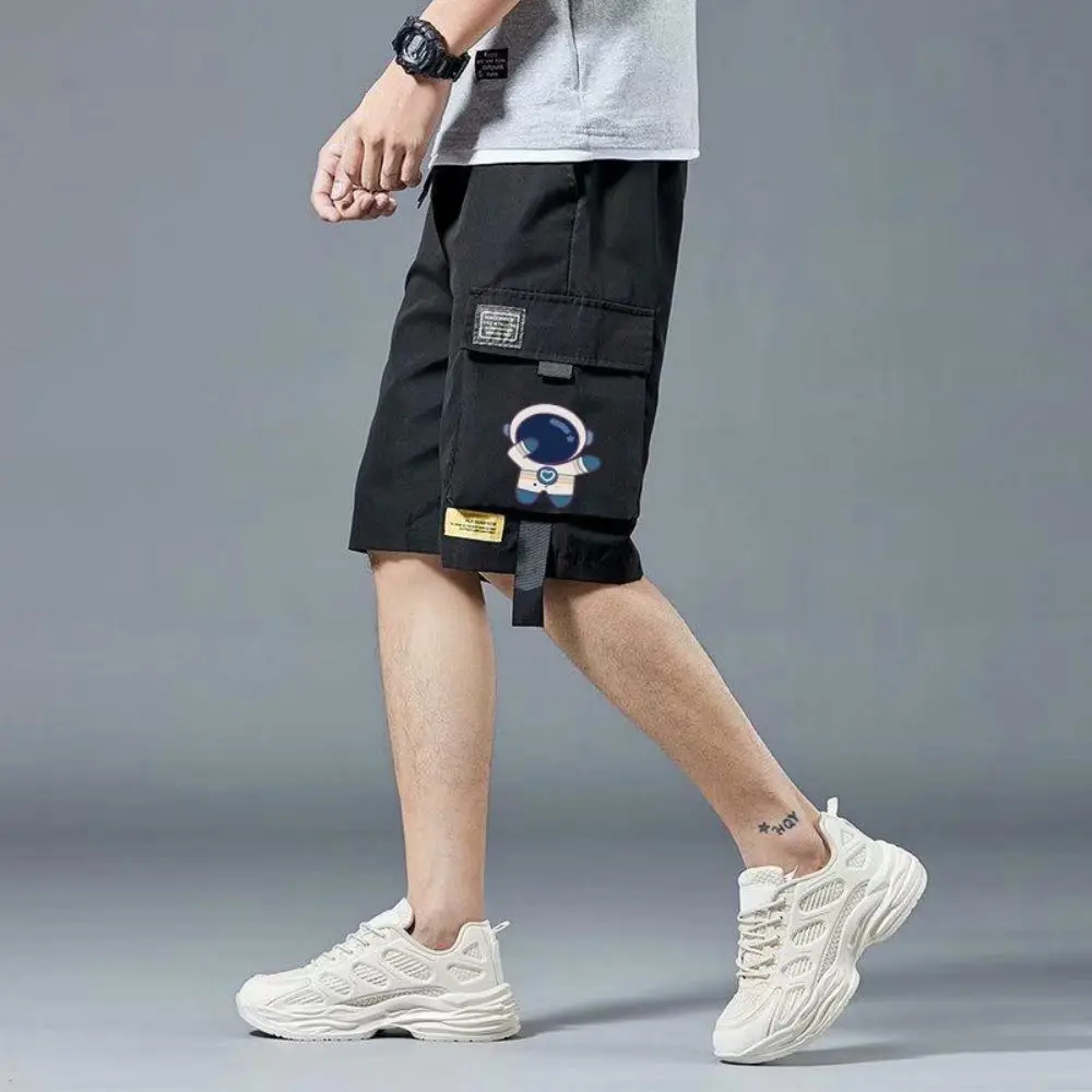 Cargo Shorts Men Summer Casual Fashion Harajuku Pockets Pants Streetwear Hip Hop Astronaut
