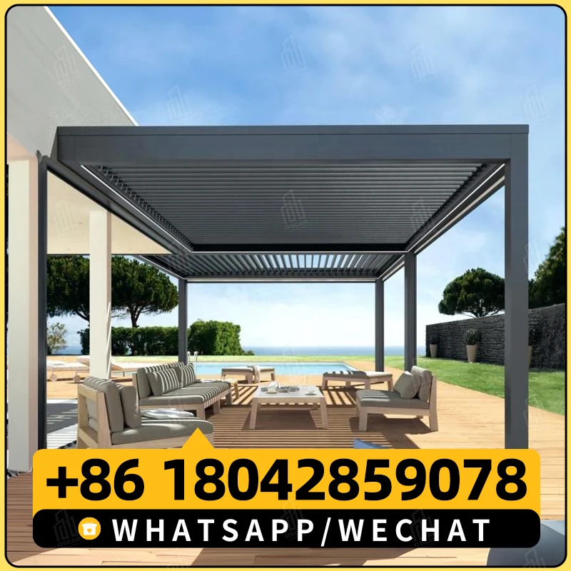 YASN 3x6M Высококачественная уличная пергола затемняющая моторизованная молния