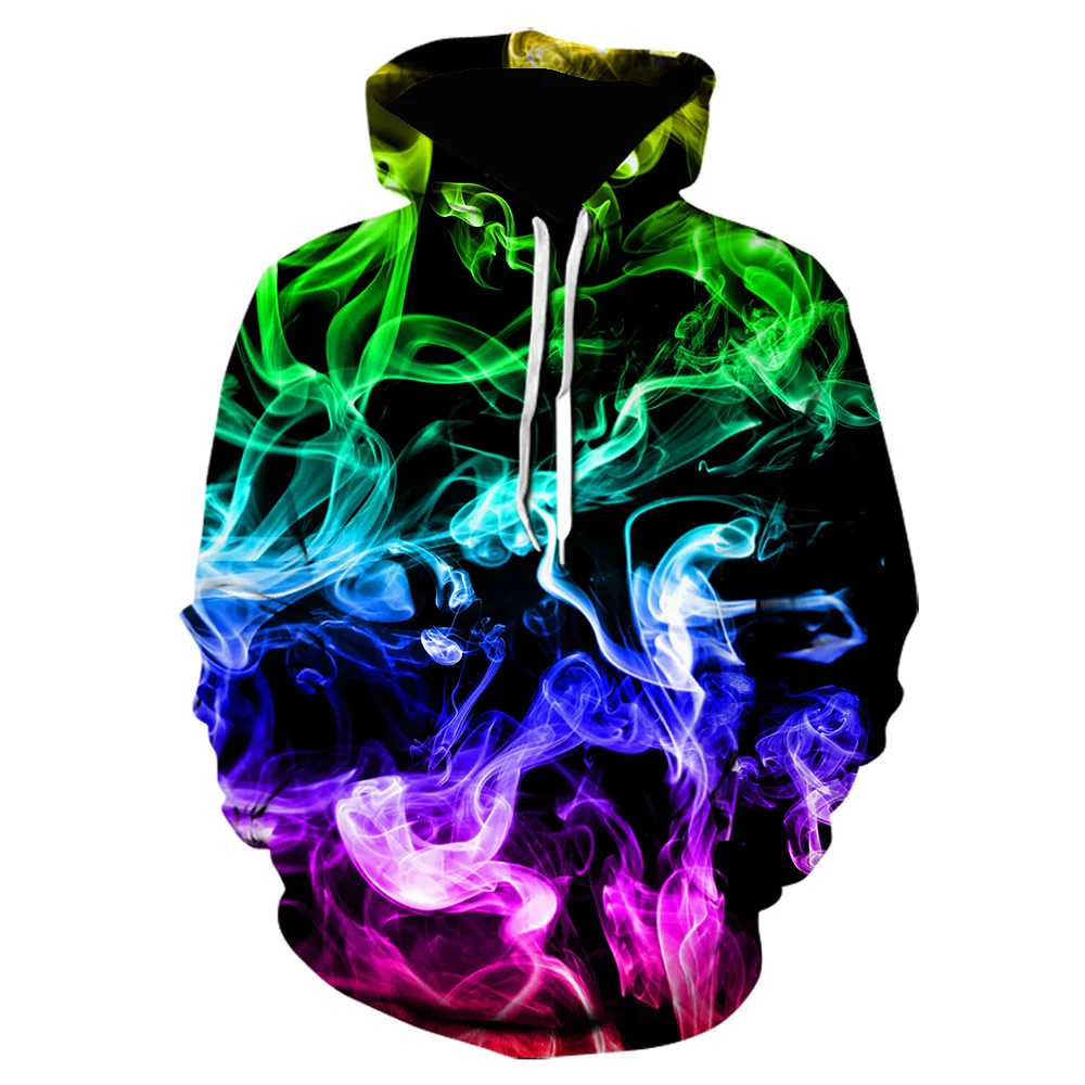 

Gorgeous Color Smoke 3D Printing Hoodie Casual Sportswear Men's