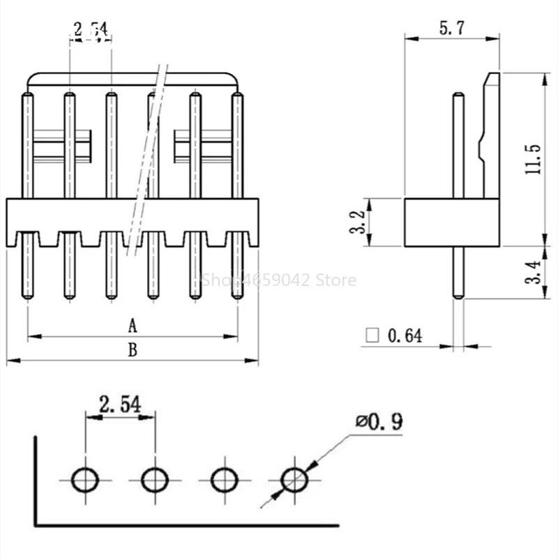 20 шт./лот KF2510 Прямой штекерный материал KF2510-2/3/4/5/6/7/8/9/10A 2 54 мм Штыревой разъем