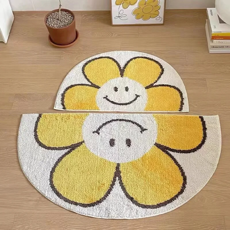 

Cartoon Flowers Soft Floor Carpets Non-slip Kids Room Decor Rugs Fluffy Absorbent Toilet Bathroom Door Mats Kitchen Floor Rug