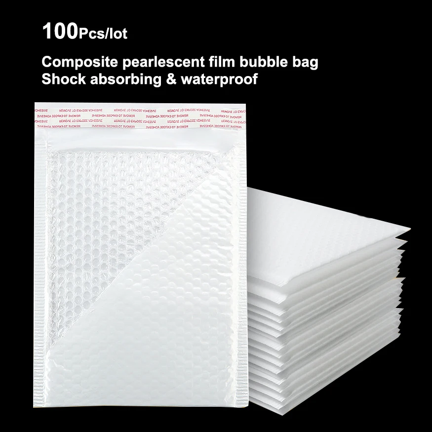 

100Pcs Shock Absorbing Composite Pearlescent Bubble Bag Thickened Foam Express Bags Self Seal Envelopes Shipping Package Bag