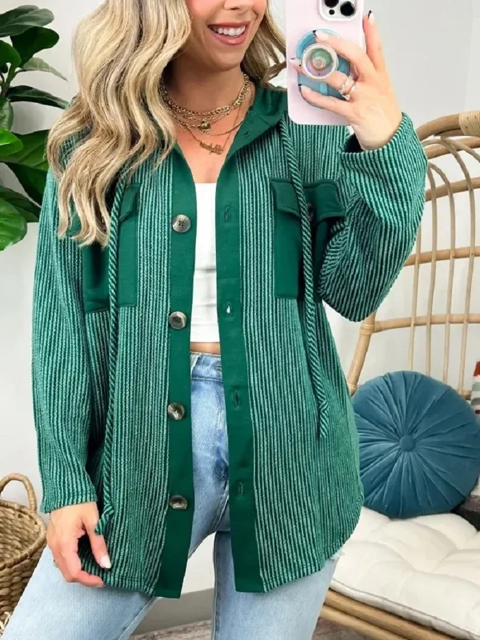 

2023 Women's Jacket Fashion With Pockets Spring Jackets Coat Vintage Long Sleeve Casual New In Outerwears Chic Tops