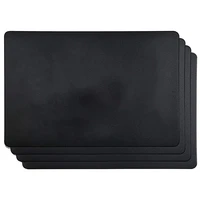 4pcs heat resistant placemats artificial leather placemats waterproof non slip washable kitchen placemats black