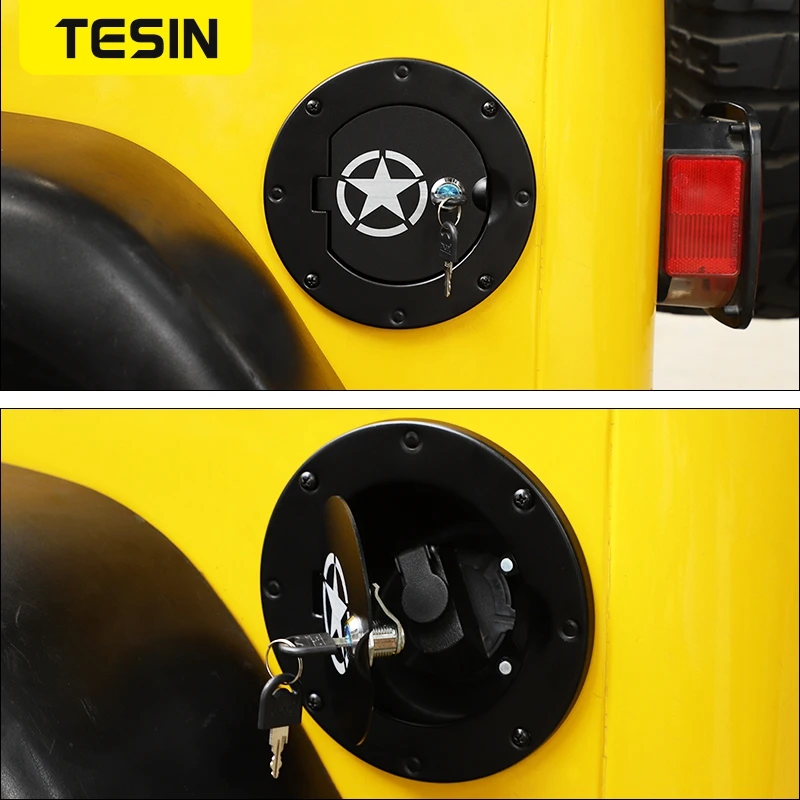 Крышка крышки топливного бака TESIN украшение с замком для ключа алюминиевый сплав