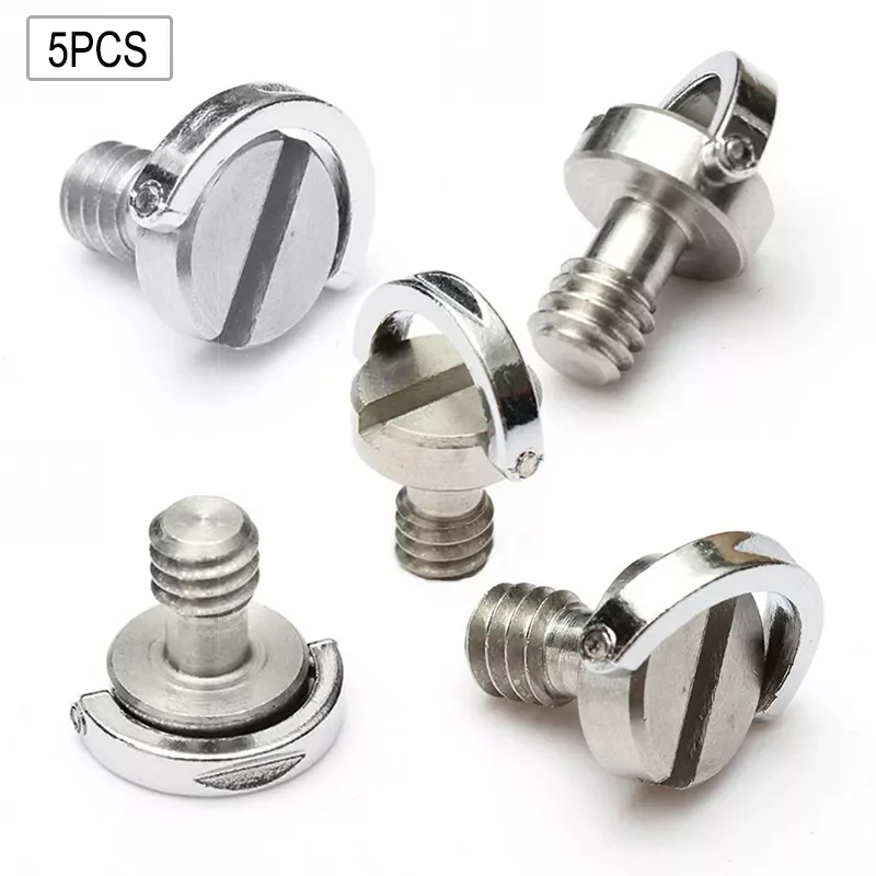 

5pcs 1/4 camera screw for quick release plate 1/4 inch Folding D-Ring Adapter Tripod Monopod Quick Release Plate Camera Screw