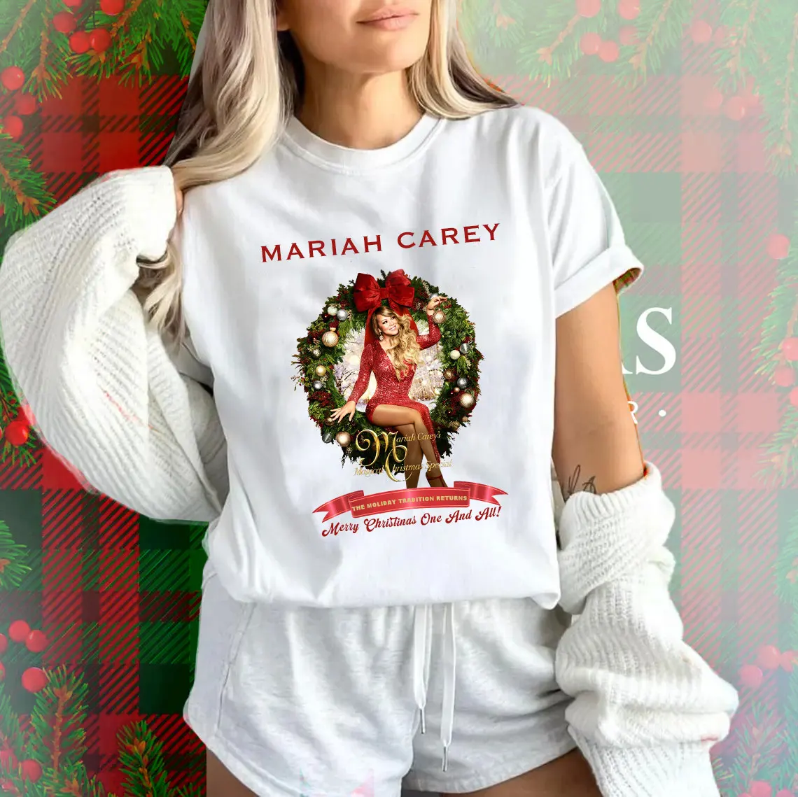 Mariah Carey All I Want for Christmas Футболка с принтом Женщина Мужчина Фанаты Новый год
