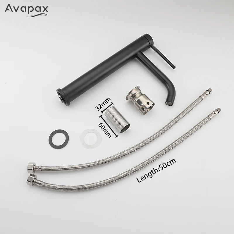 Высокий смеситель для раковины Avapax Золотой в ванной комнате кран с горячей и