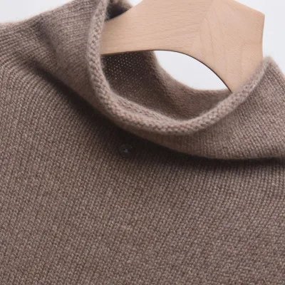 Woolen Sweater Vest Women's Autumn and Winter New High Neck Button Sleeveless Top Loose Slimming Wool Knitted Waistcoat