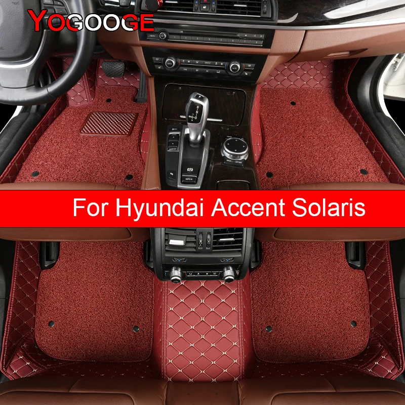 

Автомобильные коврики YOGOOGE для Hyundai Solaris Accent Foot Coche, аксессуары, автомобильные коврики