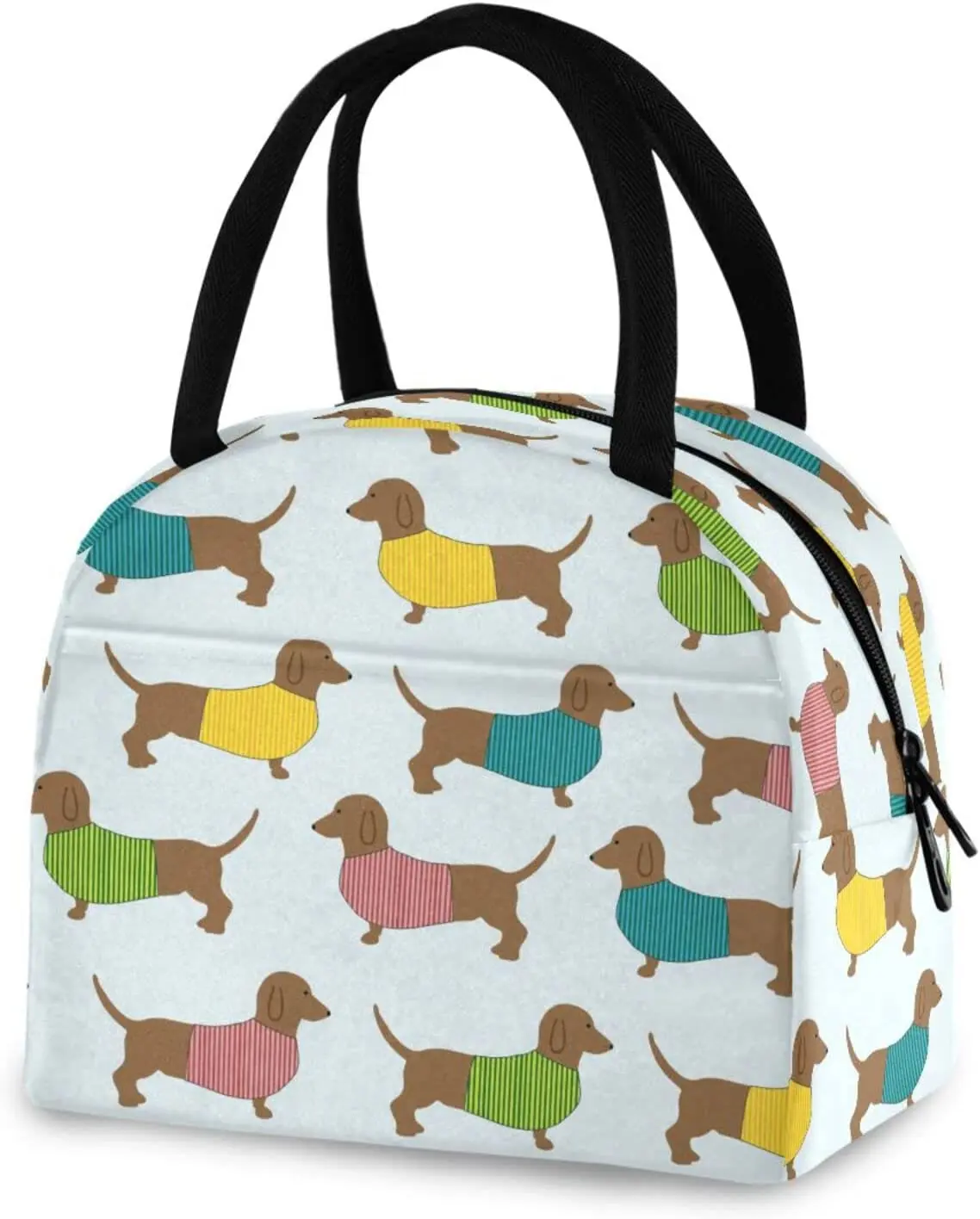 

Сумка для ланча с таксой для женщин и мужчин, многоразовый изолированный тоут для обеда, мешок для офиса, работы, школы, пикника, походов