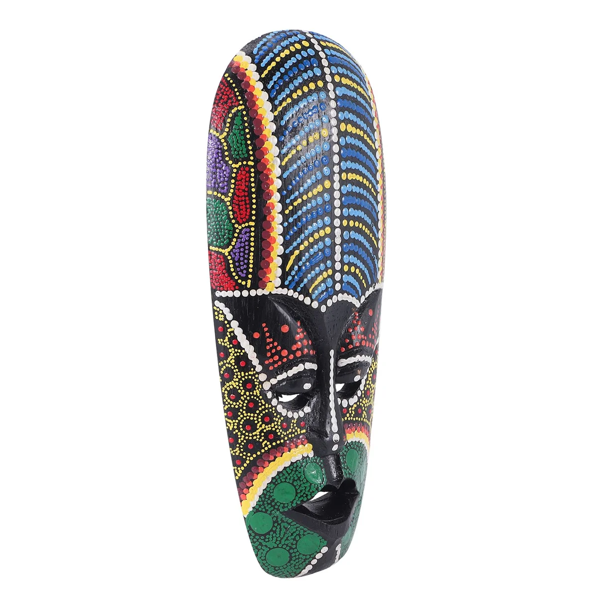 Деревянная маска настенная подвеска резьба по цельному дереву окрашенная Facebook