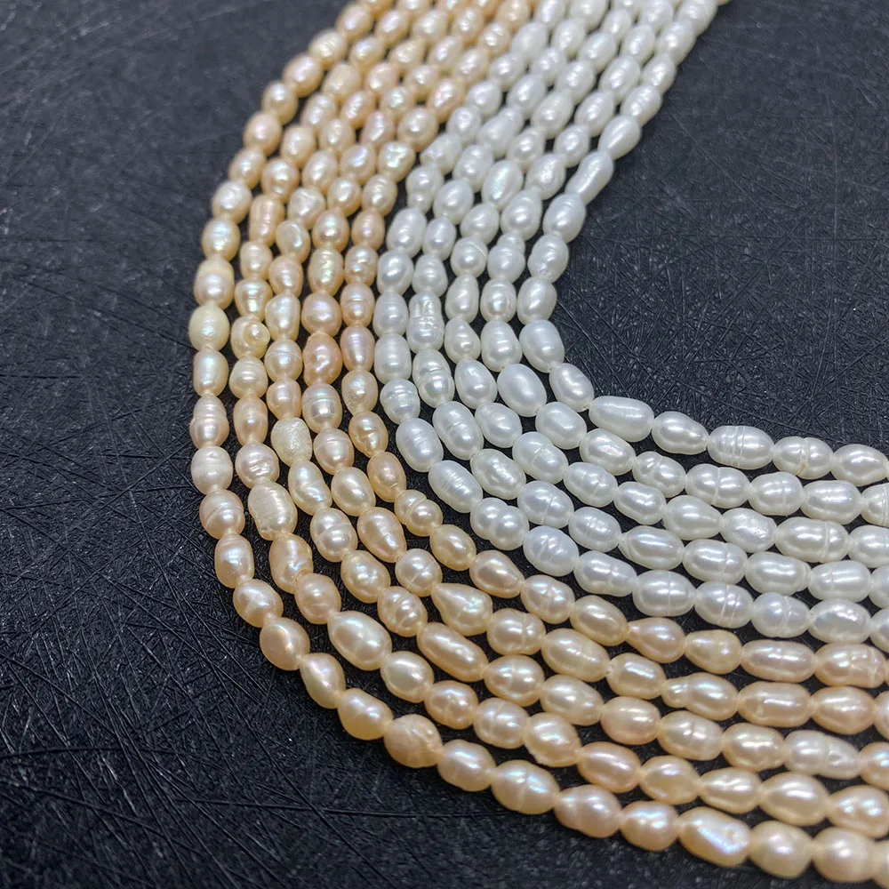 Изысканный натуральный пресноводный жемчуг класса А 3 5 мм бусины в виде риса для