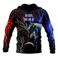 2021 spring and autumn new harajuku 3d full body print animal wolf hoodie mens and womens oversized zipper hoodie 99