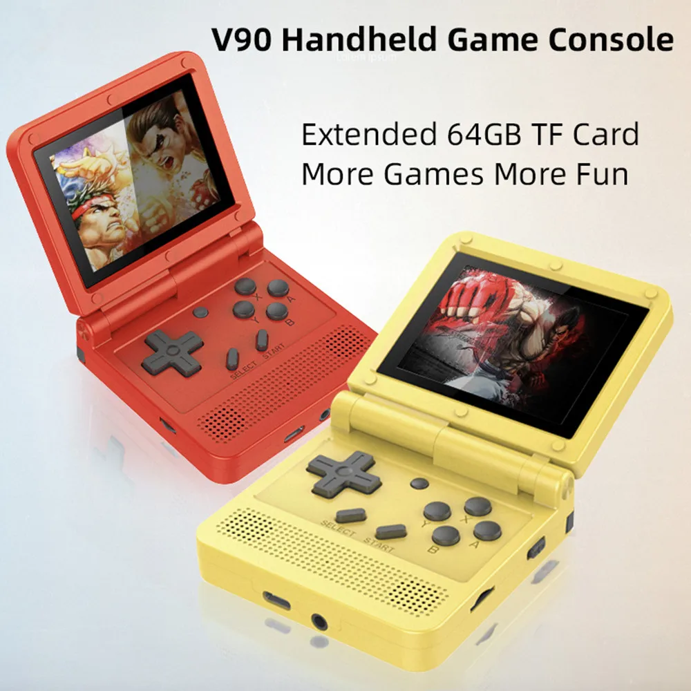 

POWKIDDY V90 Handheld Game Console Retro Mini IPS Screen Portable Mini Video Game Consoles For PS1 Children's Gift 16 Simulators