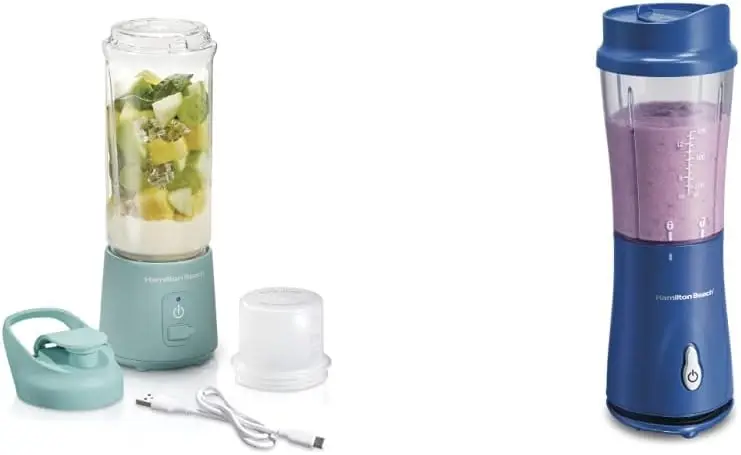 

Cordless Portable Personal Blender, Blue & Personal Smoothie Blender With 14 Oz Travel Cup And Lid, Blue 51132 Lemon juicer Pers