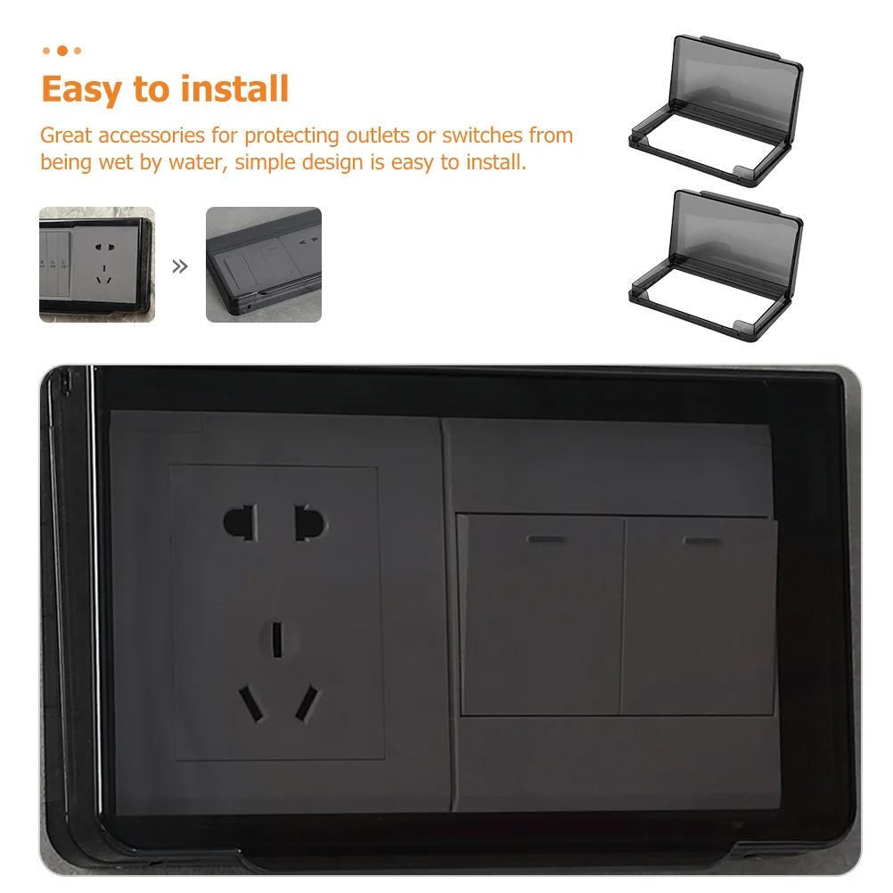 Водонепроницаемая крышка переключателя 2 шт. защита для розетки липкая