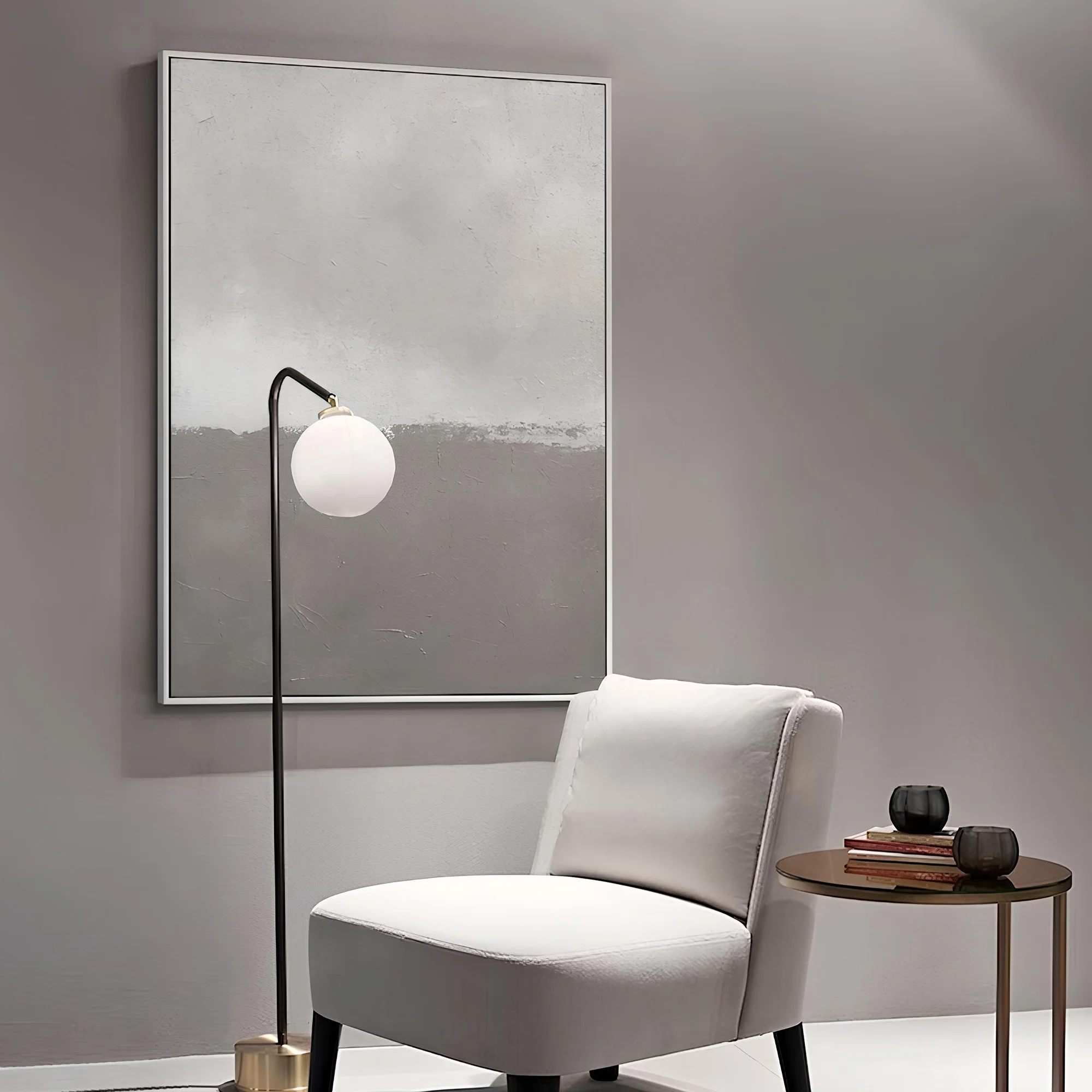 

Hand-painted Minimalist Wall Art grey modern abstract oil Painting on Canvas Home Decoration Customized Room Decor artwork