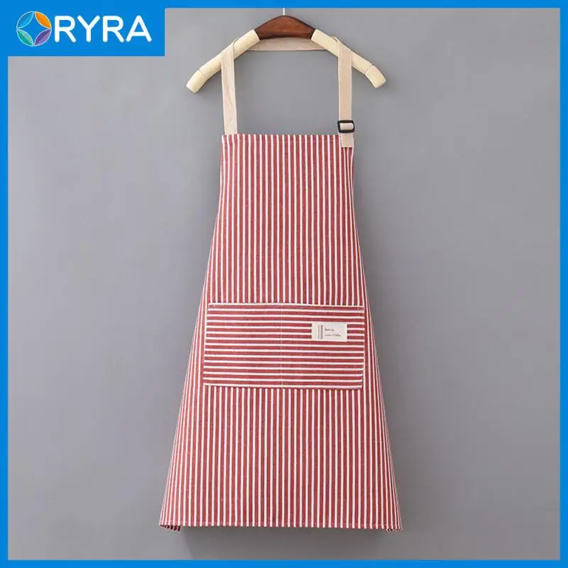 

Hanging Neck Apron Internet Popular Vertical Stripe Sleeveless Apron Household Cooking Baking Apron Kitchen Accessories Apron