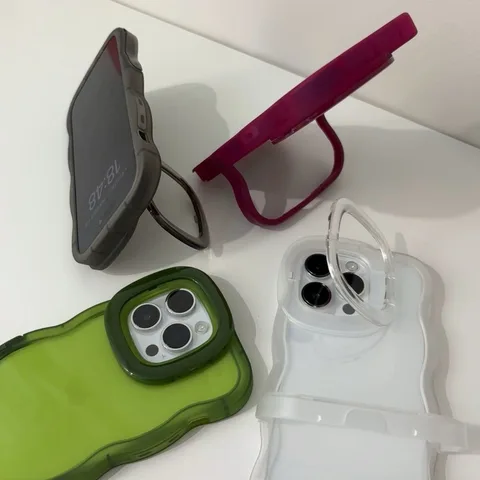 Прозрачный чехол-держатель для телефона с подставкой для iPhone 11, 12, 13, 14, 15 Pro Max, противоударный бампер, задняя крышка