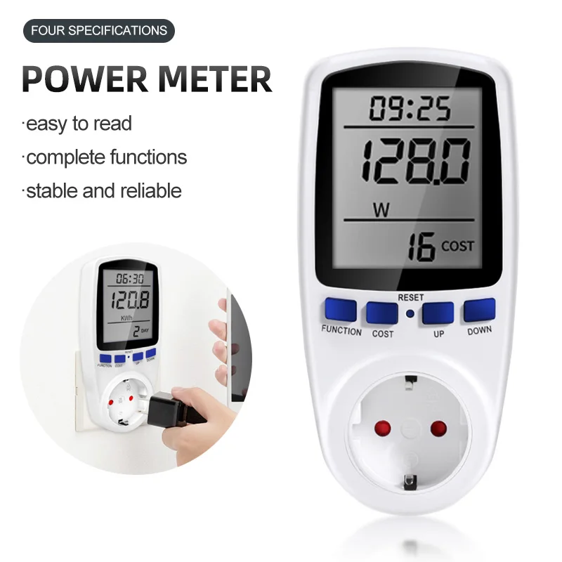 

Digital Voltage Wattmeter Power Meter 110/250V Consumption Watt Energy KWh Socket EU/US/UK /FR Plug Electricity Analyzer Monitor