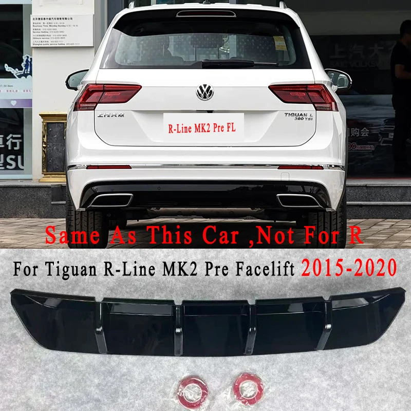 

Для VW Tiguan MK2 MK2 Facelift R-Line 2015-2024: задний бампер, диффузор, спойлер, сплиттер, тюнинг заднего бампера (не подходит для R-версии)