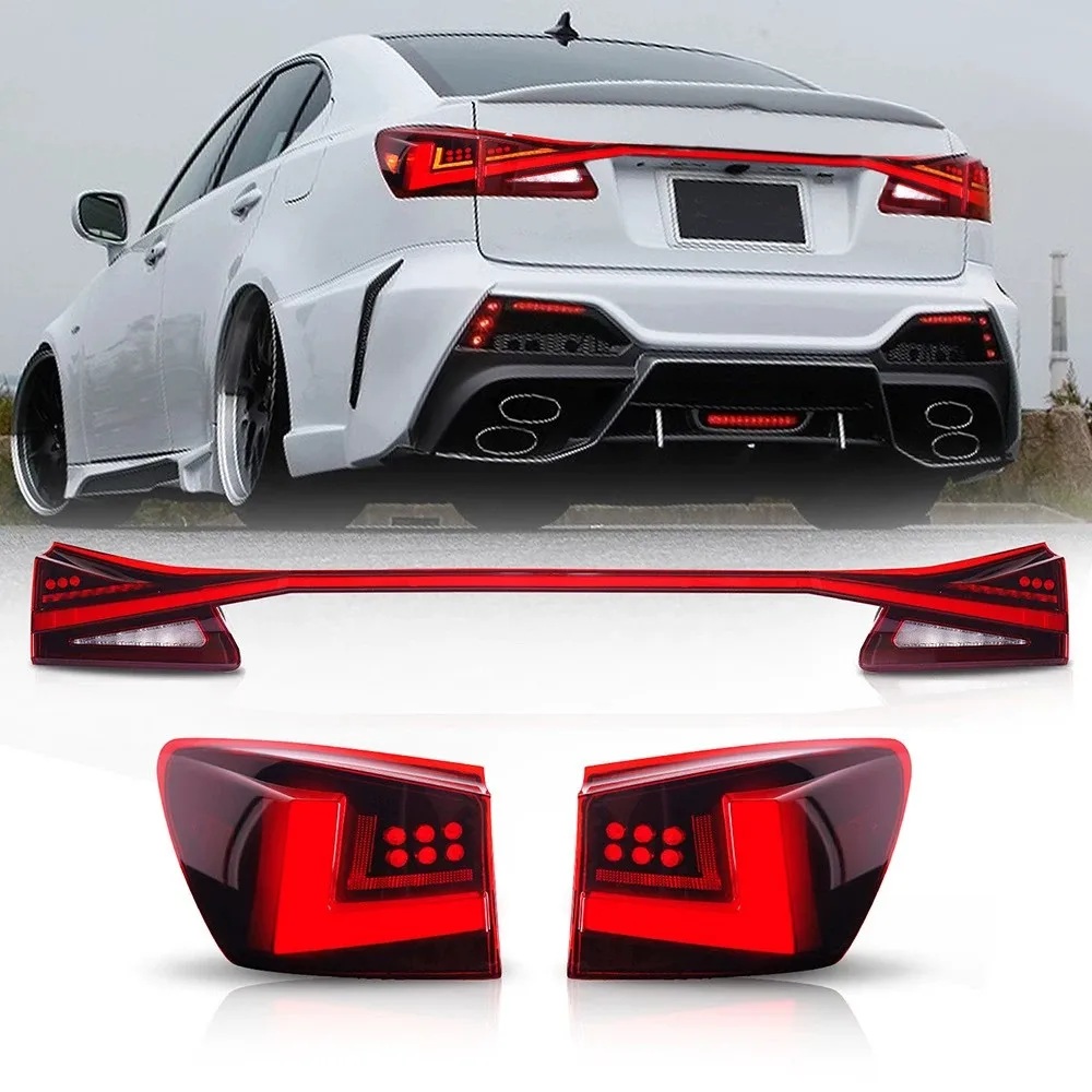 Фото Для Lexus IS250 IS350 ISF светодиодные задние фонари 2006-2013 годов выпуска, автомобильные запчасти с динамическим указателем поворота. №1
