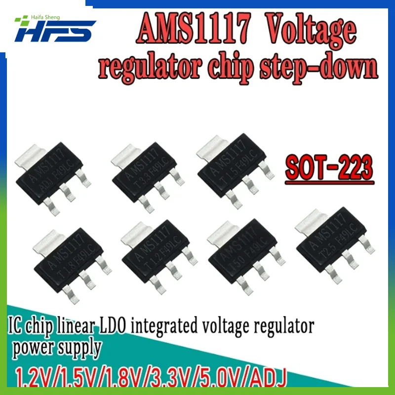 

AMS1117 series AMS1117-3.3V AMS1117-ADJ AMS1117-1.8V AMS1117-1.2V AMS1117-5.0V AMS1117-3.3 AMS1117-5.0 Stable voltage power chip