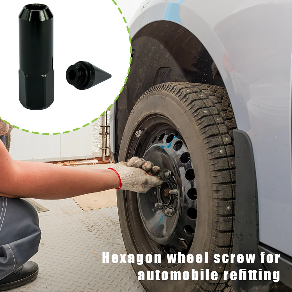 

20 Pieces Set Car Exterior Wheel Hub Nut Aluminum Alloy Hexagonal Screw Replacement Part Universal Mounted Repairing Colorful