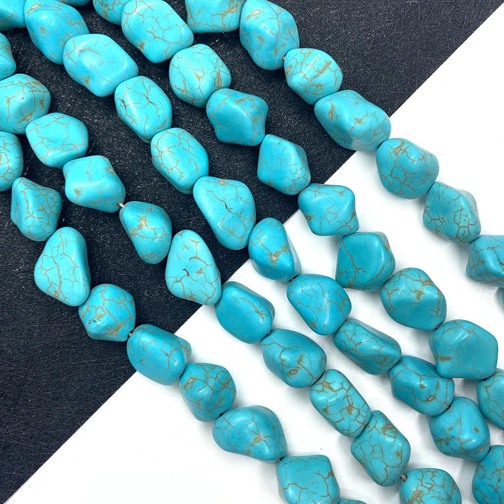 

Irregular Shape Blue Turquoise Beads Fashion Necklace Bracelet Accessories Loose Beads Wholesale for DIY Beaded Jewelry 6-15mm