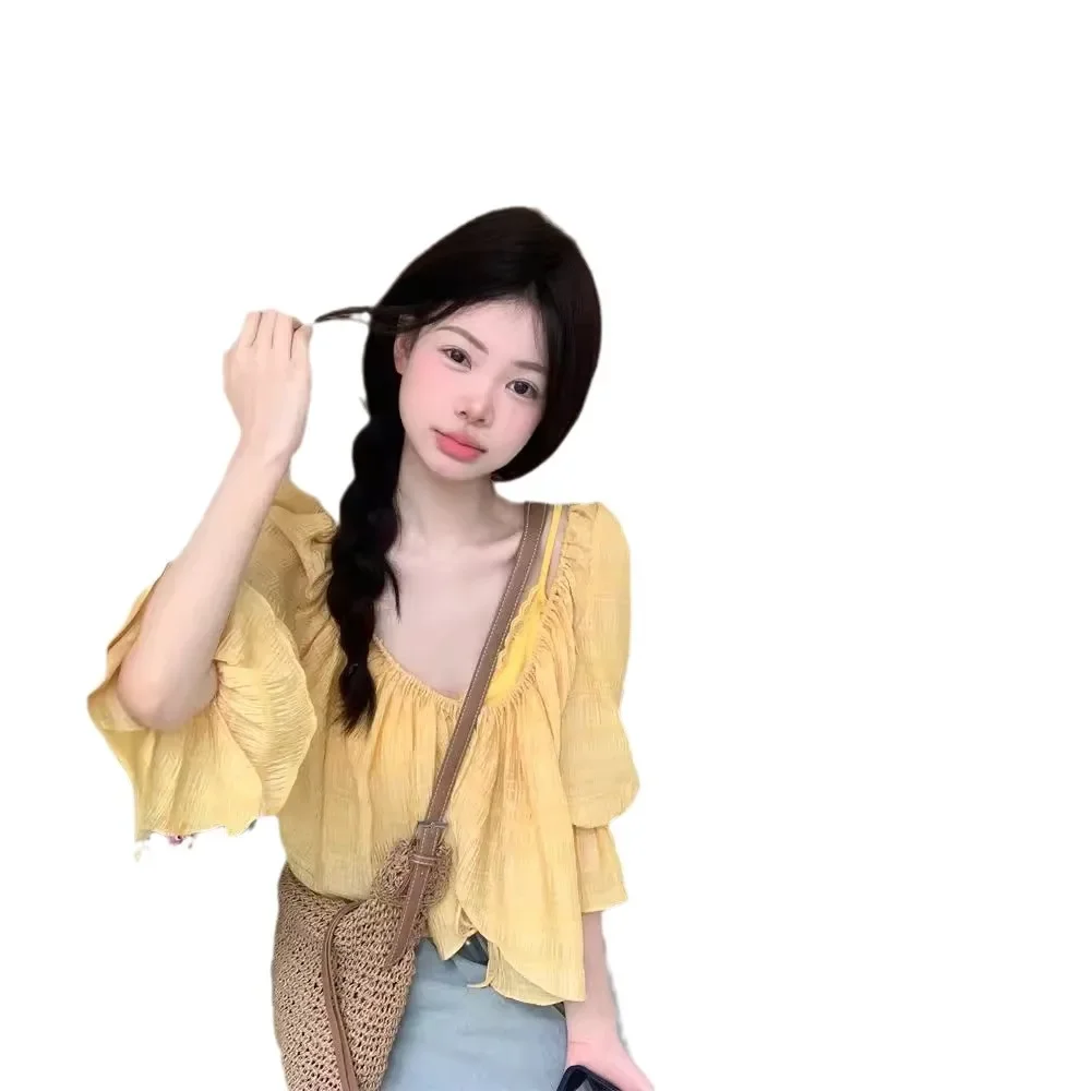 Новая элегантная шифоновая блузка кардиган комплект из 2 предметов женская