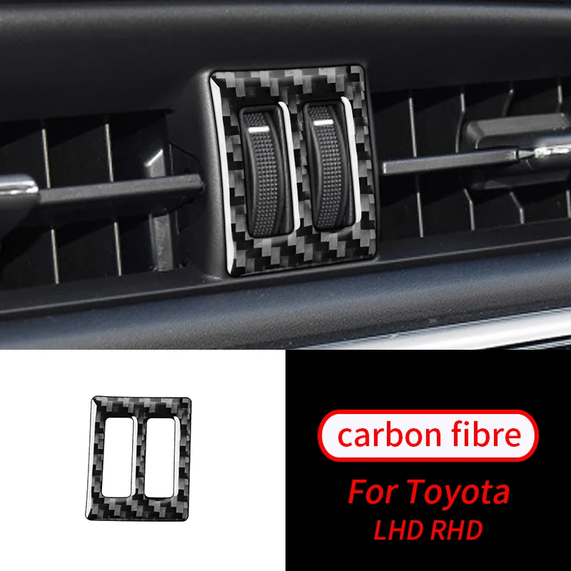 

For Toyota Corolla 2014-18 Real Carbon Fiber Central Air Vent Switch Sticker Trim Car Interior Accessories