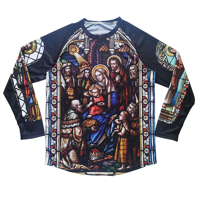 

Outdoor Skull Cycling Jersey Men Long Sleeve Mx Shirt Motocross Top Road Bicycle Clothes Outdoor Downhill Sports Wear Monster