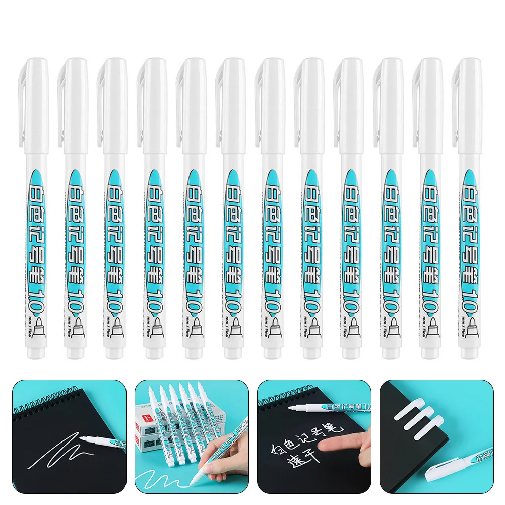 

12 Pcs White Markers Craft Painting Supplies Grout Repair Filler Pen Graffiti White Marker Pen