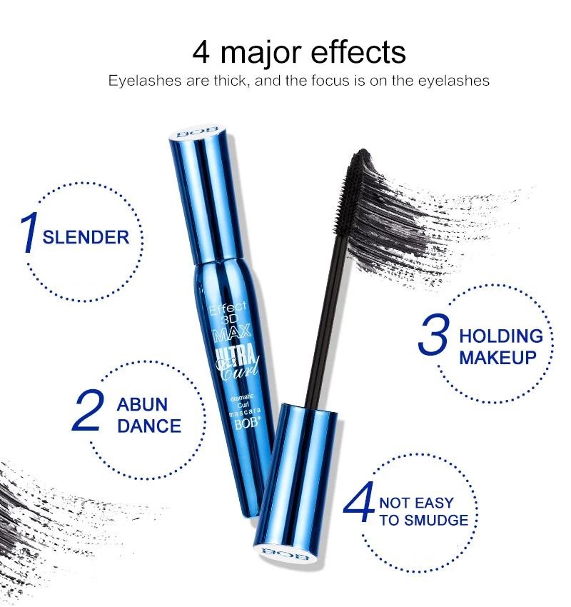 

3D Black Mascara Curling Lengthens Extra Volume Eyelashes Waterproof Anti-sweat Non-smudge Long-wearing Mascara Eye Makeup