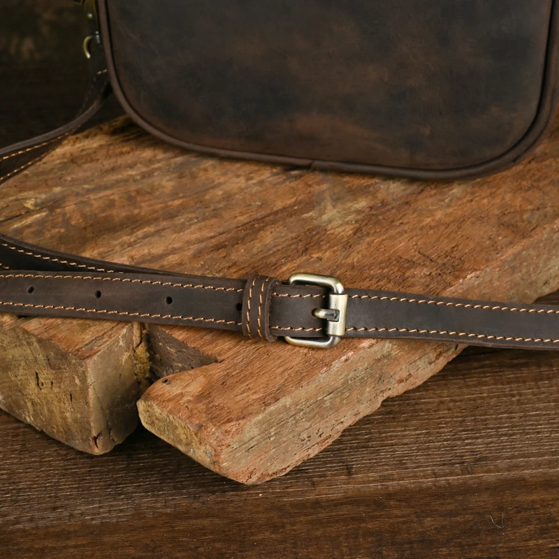 High Quality Original Leather Design Male Shoulder Messenger bag Cowhide Fashion Cross-body Bag 9