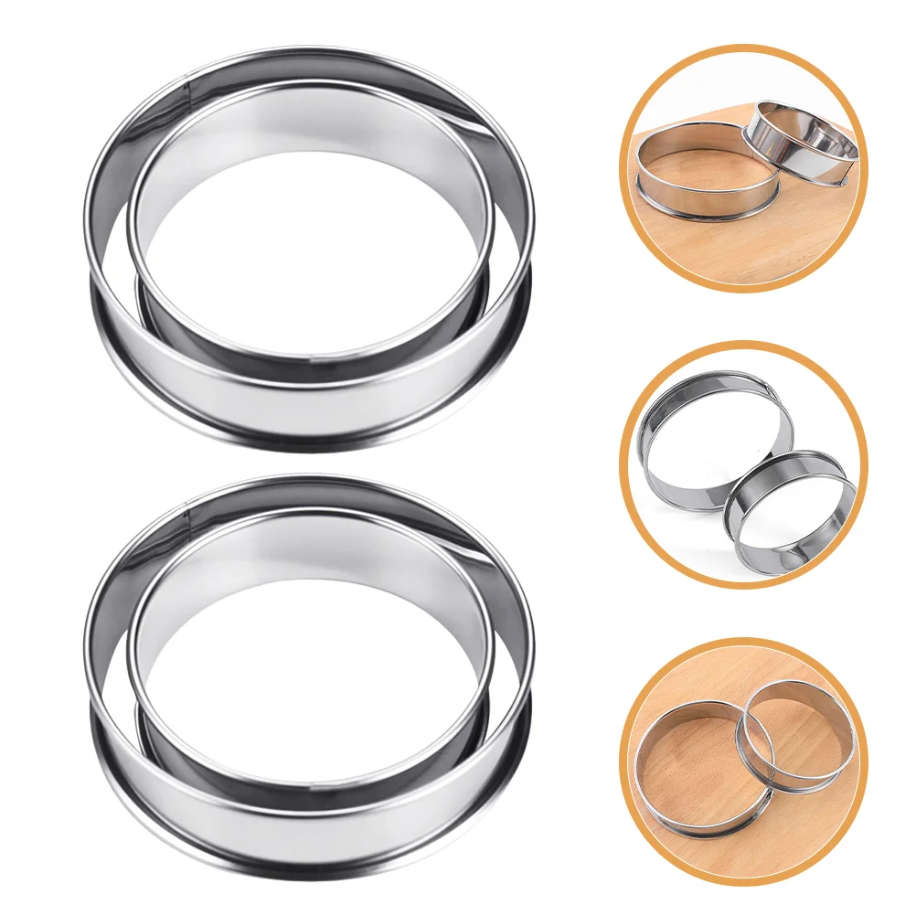 

Ring Rings Cake Round Mousse Baking Tart Muffin Pancake Pastry Mini Biscuit Cookie Molds Circle Funnel Cheese Tool Shapes