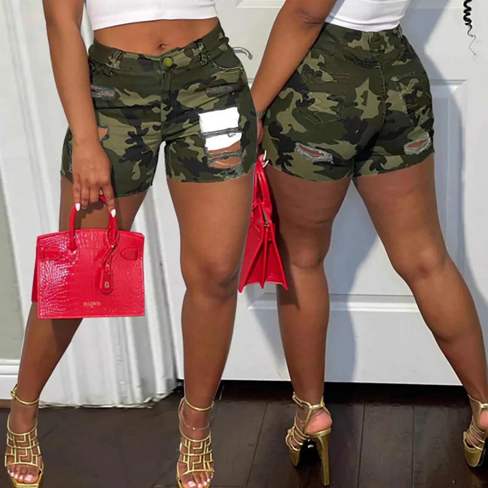 

NEW IN Hot Sale Summer Woman Sexy Ripped Denim Shorts High Waist Irregular Tassel Stretch Slim Shorts Jeans S-5xl Drop Shipping