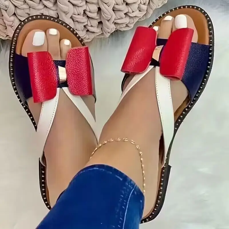 Women Summer Slippers Cute Butterfly-Knot Casual Sandals Lady Slides Flats Plus Size Women Shoes for Women 2023 Chaussure Femme
