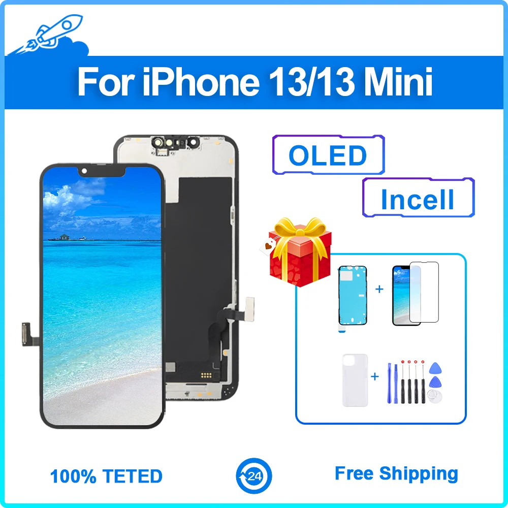 Ceny 100% Testowany Wyświetlacz LCD Dla IPhone 13/13 Mini OLED 3D Ekran Dotykowy Incell Jakości Digitizer Wymiana Części Montażowych Z Prezentem Cena 100% Testowany Wyświetlacz LCD Dla IPhone 13/13 Mini OLED 3D Ekran Dotykowy Incell Jakości Digitizer Wymiana Części Montażowych Z Prezentem