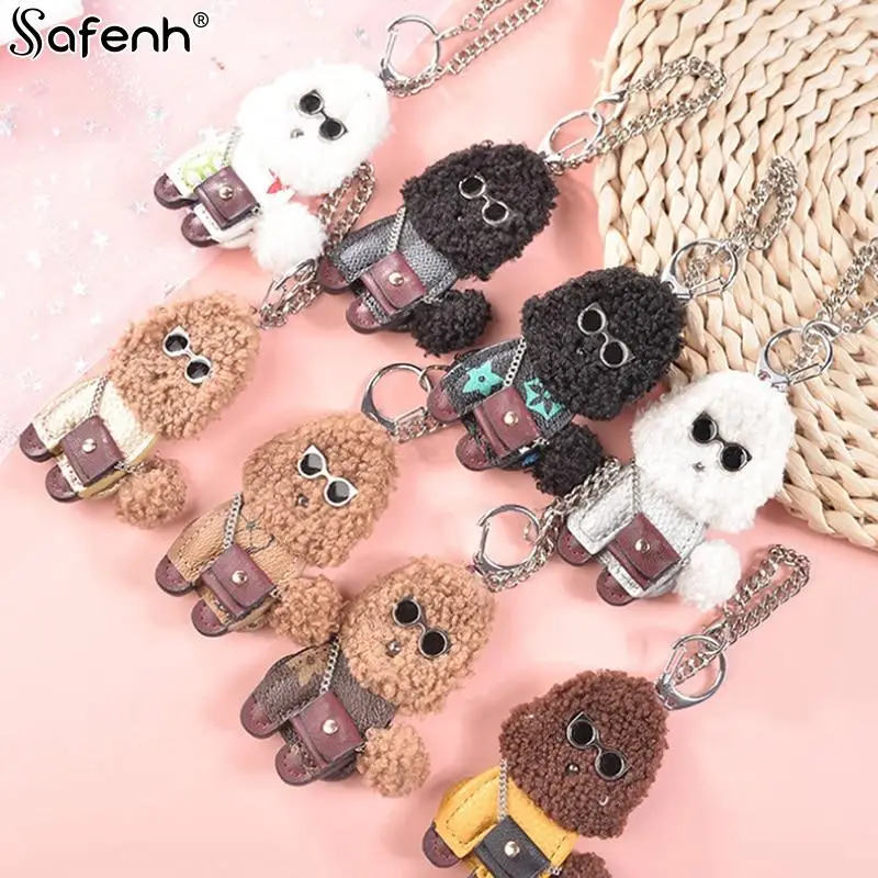 

1PC Cute Dog PU Leather Keychain Fashion Women Handbag PU Leather Dog Keychain Pendant Bag Men's Car Key Ring Key Chain Pendant